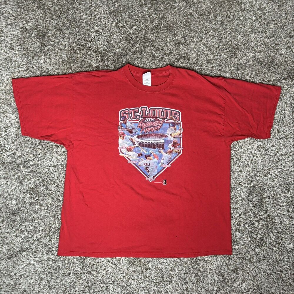 Vintage 2004 St. Louis Cardinals Pennant Fever MLB Gildan Graphic Tee 2XL